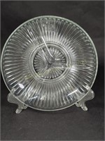 Vintage Glass 3 Compartment Relish Plate