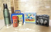 Lot of Vintage Lunch boxes & Thermos