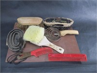 (5) Horse Brushes and (2) Horse Combs