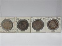 4 South Africa 2 1/2 Shilling Silver coins