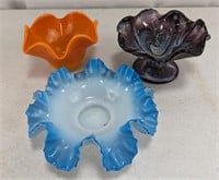 Ruffled Edge Mini Glass Bowls