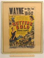 Vintage Wayne "Sutter's Gold" Movie Poster