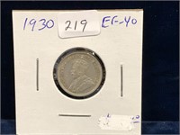 1930 Can Silver Ten Cent Piece  EF40