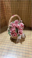 Resin flower basket music box