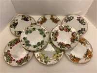 Eight Fruit of the Month Luster Finish Plates