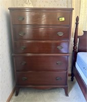 Vintage Mahogany 5 Drawer Highboy - Some Wear