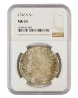 Near Gem 1878-S Morgan Dollar