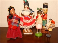 Misc. dolls- wood, plastic handmade, etc. tallest