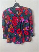 Vintage Femme Floral Button Up Top Shirt
