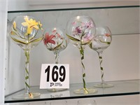 4 Handprinted Wine Glasses(Kitchen)