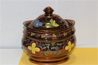 A Ceramic Lusterware Sugar Bowl