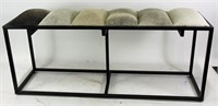 EBONIZED METAL AND COWHIDE BENCH
