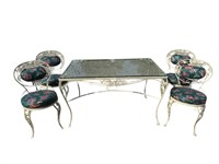 IRON TABLE AND 4 CHAIRS