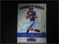 Lamar Jackson Signed Ravens Sports Card W/Coa