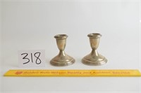 Pair of Matching Candleholders - Empire Sterling