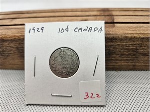 1929 CANADA 10 CENT COIN
