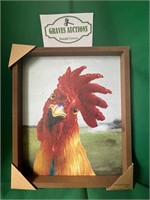 New Rooster Textured Paper Framed Print 10 3/4x13