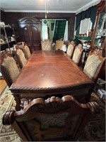 Crown Mark Neo Renaissance Dining Table + 8 Chairs