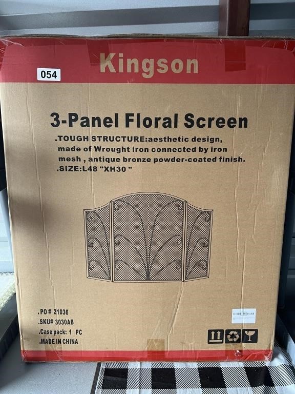 3 Panel Floral Screen U231