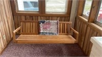 Stored Indoors  Wooden Porch Swing 59 inches long