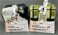 Two New No Sew Micro Fleece Throw Kits