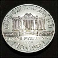 2020 AUSTRIA €1.5 .999 1 OZT Silver Philharmonic