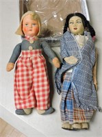 Pair Antique Composite Dolls