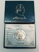 OF)  UNC 1982 d Washington silver half dollar