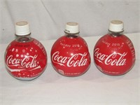 3 Holiday Coca Cola Bottles 1- 2008   &   2-  2010