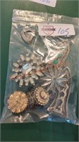 Vintage rhinestone jewelry lot ( mostly pins)