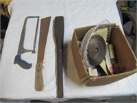 corn knife,saw & misc items