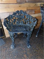 Vintage Antique Cast Metal Grapevine Garden Chair