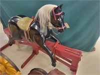 Wood Horse Mounted Glider,