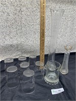 Clear Glass vases , glasses, spooner