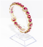 Jewelry 14k Gold Ruby & Diamond Bracelet