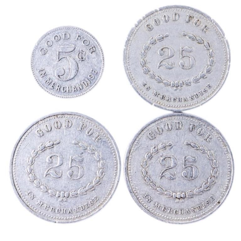 Group of 4 Ontario Tokens - Good For Merchandise