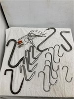 15 meat hooks assorted 4” up to 11”