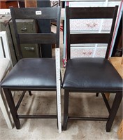 2 Wood Cushioned Stools