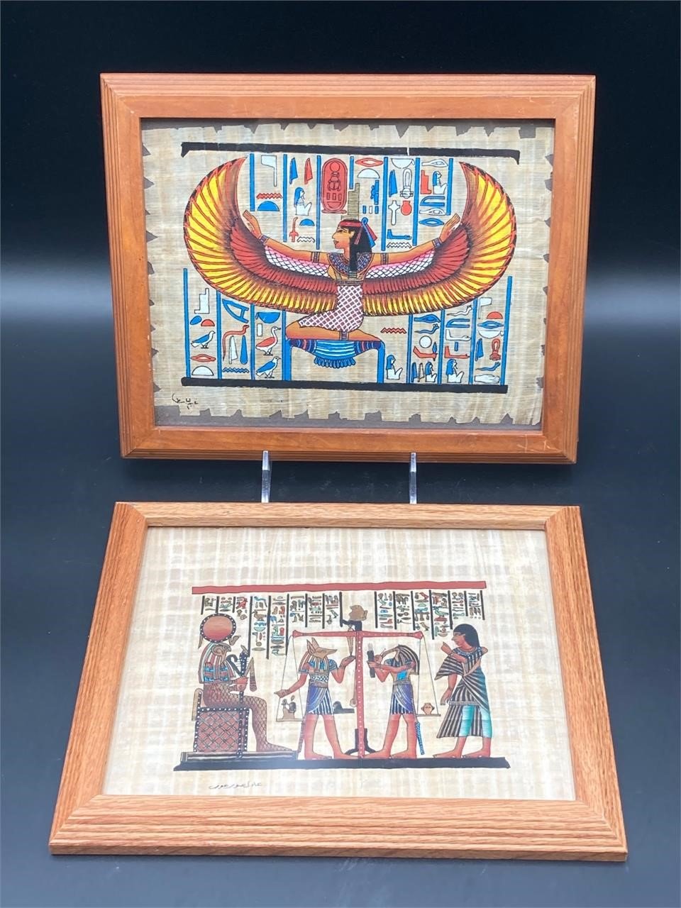 Framed Egyptian Art On Papyrus