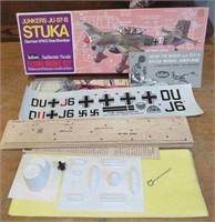 1976 Junkers Stuka WWII German Plane Model Kit