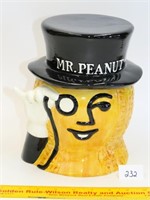 9 3/4 in Mr. Peanut head cookie jar by Nabisco