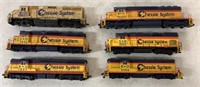 6 HO Chessie Train Engines-Atlas, Bachmann