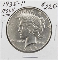 1935-P Silver Peace Dollar Coin