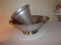 Group of 2-Lg. stainless strainer -Tomato strainer