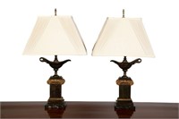 PAIR OF URN FORM TABLE LAMPS
