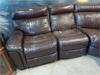 Leather sectional with recliners, has some rips