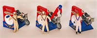 EVEL KNIEVEL ACTION FIGURES, MOTORCYCLE LAUNCHERS