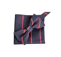 NEW - men's fashion stripe Polyester tie and bow