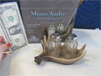 New Moose Antler Salt & Pepper SET $49 1of3