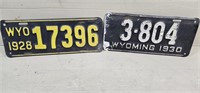 Vintage Wyoming License Plates